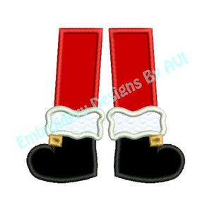 Santa Claus Feet Christmas Applique Machine Embroidery Design - Embroidery Designs By AVI