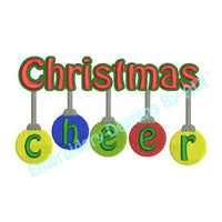 Christmas Balls Cheer Saying Word Art Machine Embroidery Design - Embroidery Designs By AVI