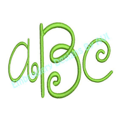 Curly Girl Diva 3 Three Letter Machine Embroidery Monogram Fonts Designs Set - Embroidery Designs By AVI