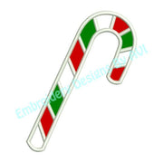 Applique Candy Cane Christmas Machine Embroidery Design - Embroidery Designs By AVI
