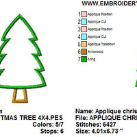 Christmas Tree Applique Machine Embroidery Design - Embroidery Designs By AVI