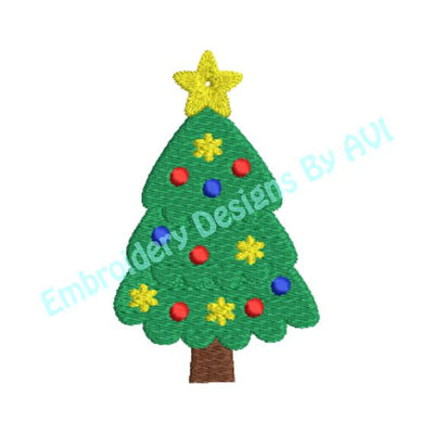 Christmas Tree II Machine Embroidery Design - Embroidery Designs By AVI