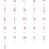 Curlz Embroidery Alphabet Font and Number Set 1 inch satin Alphabet Design Set - Embroidery Designs By AVI