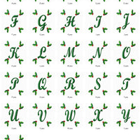 Christmas Holly II Embroidery Alphabet Monogram Fonts Design Set - Embroidery Designs By AVI