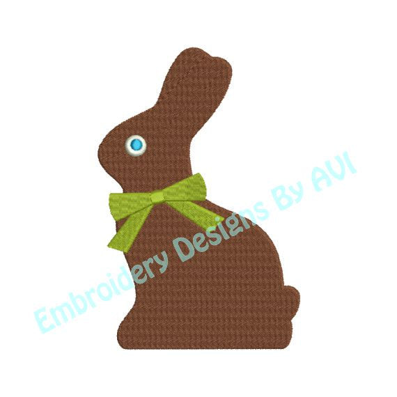 Easter Chocolate Bunny Rabbit Machine Embroidery Design - Embroidery Designs By AVI