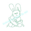 Baby Bunny Rabbit IX with Pacifier Nook Redwork Outline Machine Embroidery Design - Embroidery Designs By AVI