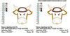 Cute Bull Steer Cow Face Applique Machine Embroidery Design - Embroidery Designs By AVI