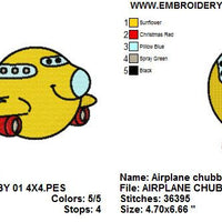Cute Airplane Air Plane Boy Baby Child Machine Embroidery Design - Embroidery Designs By AVI