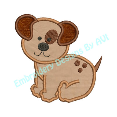 Applique Puppy Dog II Machine Embroidery Design - Embroidery Designs By AVI