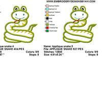 Snake Applique Machine Embroidery Design - Embroidery Designs By AVI